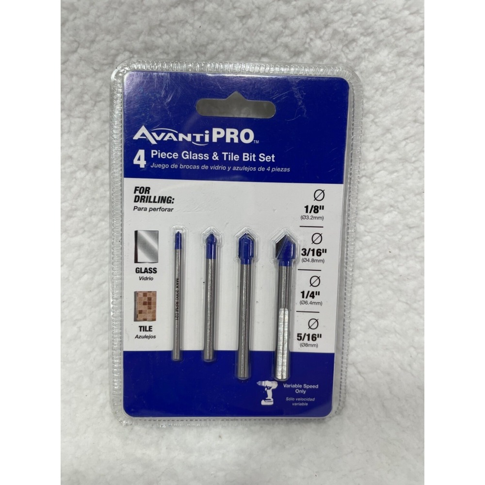 Avanti Pro PMAGT1050-S4 Glass &‎ Tile 4 Piece Drill Bit Set NIP
